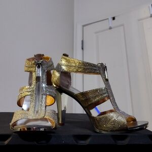 Michael Kors Silver Glitter Heels